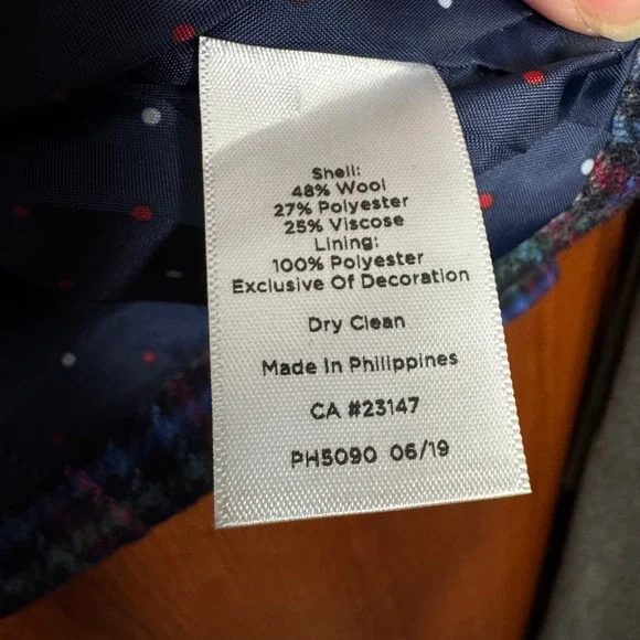 Talbots Mistletoe Plaid Shetland Wool Blazer Womens 12P Festive Eclectic Grandpa - Picture 8 of 11